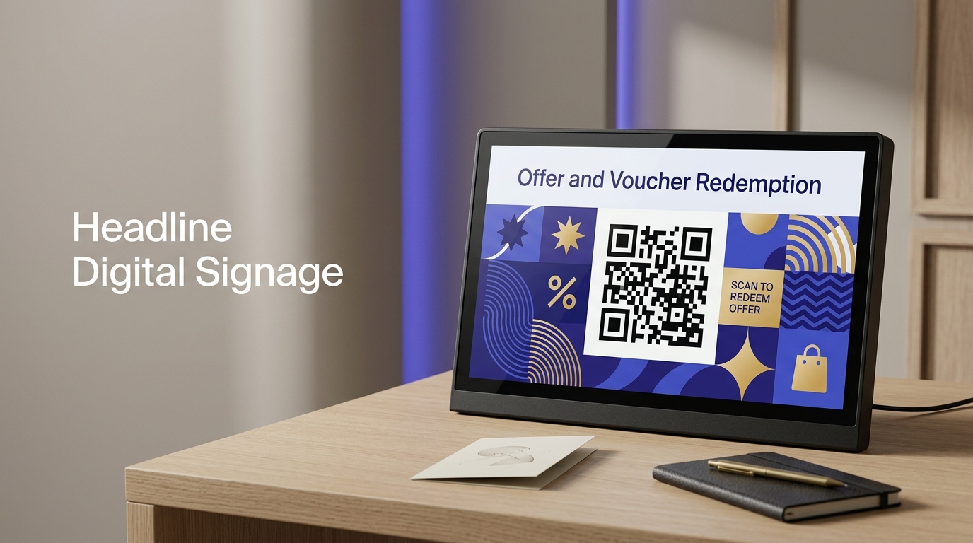 QR Codes on Digital Signage — Two screens. One conversation.